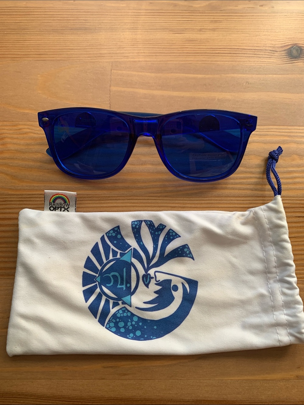 New Rainbow Optx Cobalt Blue Wayfarer Sunglasses Colored Lenses Adult